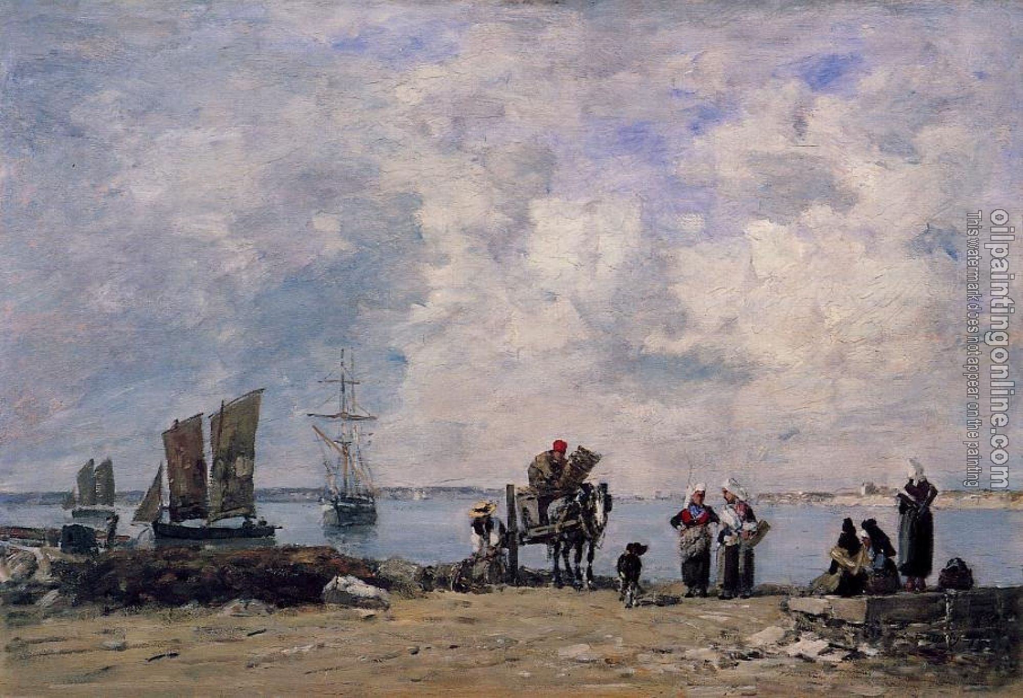 Boudin, Eugene - Fishermen's Wives at the Seaside